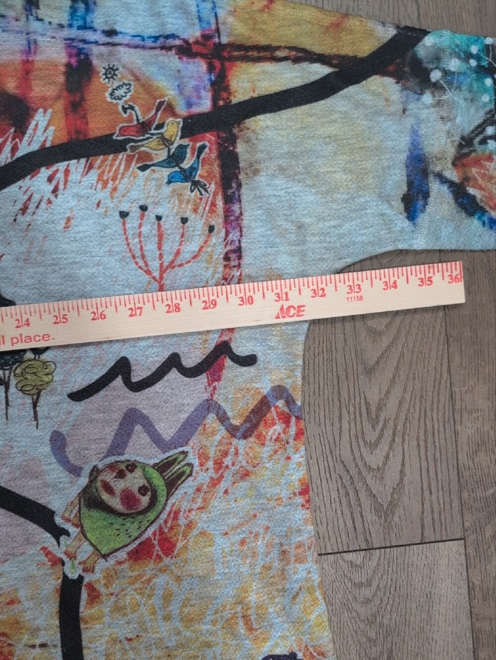 Colorful Little Red Riding Hood Storybook Print Turtleneck Top - Multicolor - Picture 3 of 5